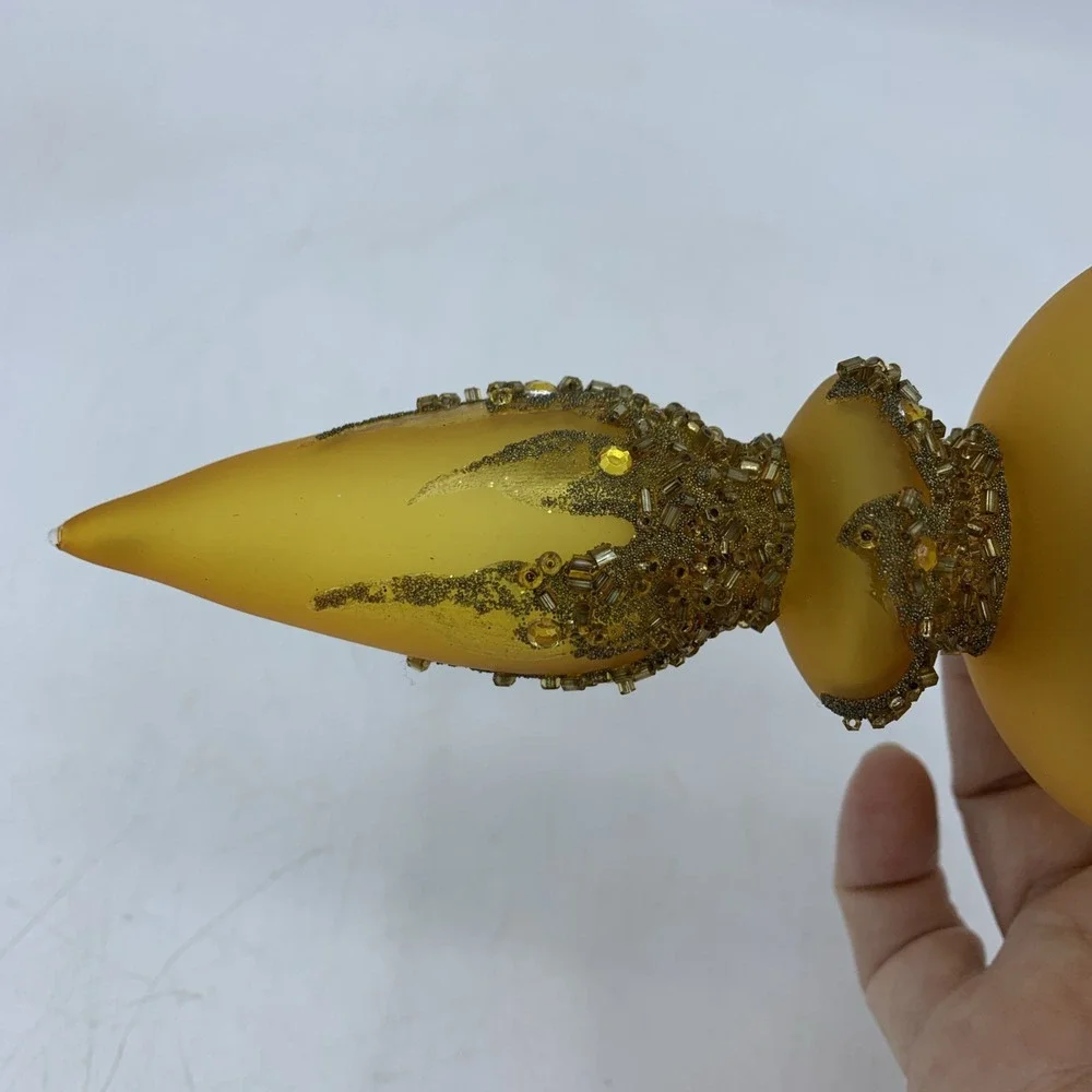 Vtg‎ Amber Finial Ornament 7